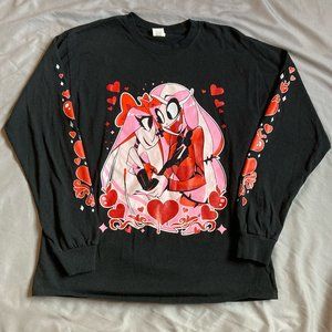 Hazbin Hotel Long Sleeve Crewneck Tee Shirt Charlie & Vaggie